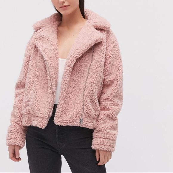 baby pink teddy jacket